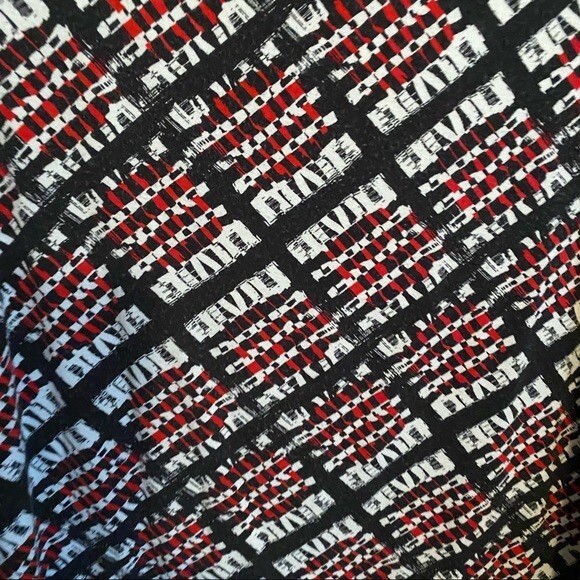 J. Jill Tank Top Wearever Black Red White Sleeveless Criss Cross Geometric Print - Picture 2 of 6